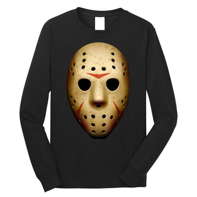 Creepy Goalie Hockey Halloween Mask Long Sleeve Shirt