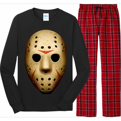 Creepy Goalie Hockey Halloween Mask Long Sleeve Pajama Set