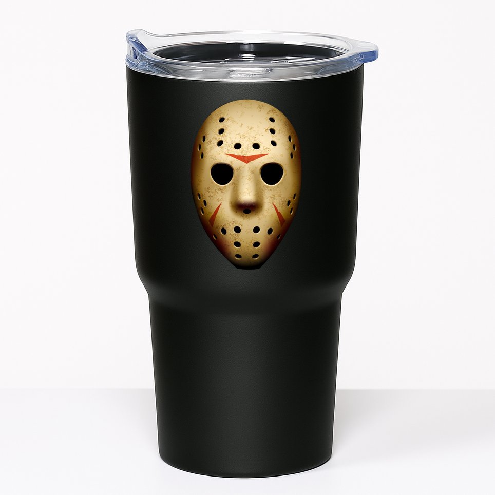 Creepy Goalie Hockey Halloween Mask Tumbler