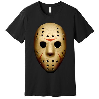 Creepy Goalie Hockey Halloween Mask Premium T-Shirt