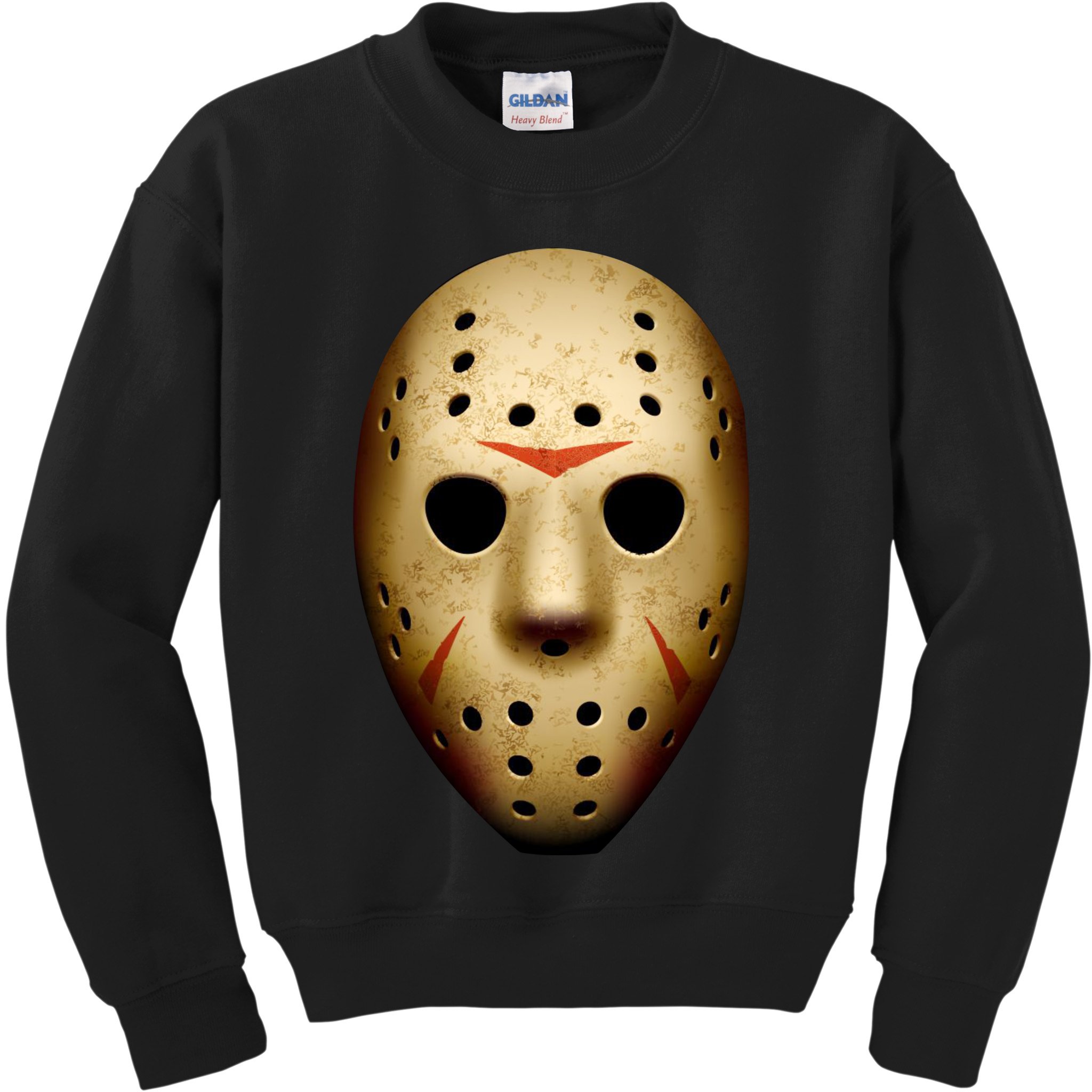 Creepy Goalie Hockey Halloween Mask Kids Sweatshirt