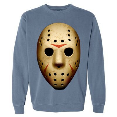 Creepy Goalie Hockey Halloween Mask Garment-Dyed Sweatshirt