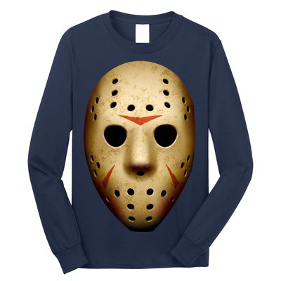 Creepy Goalie Hockey Halloween Mask Long Sleeve Shirt