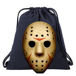 Creepy Goalie Hockey Halloween Mask Drawstring Bag