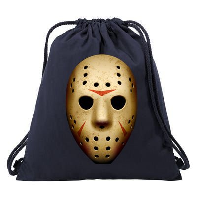 Creepy Goalie Hockey Halloween Mask Drawstring Bag