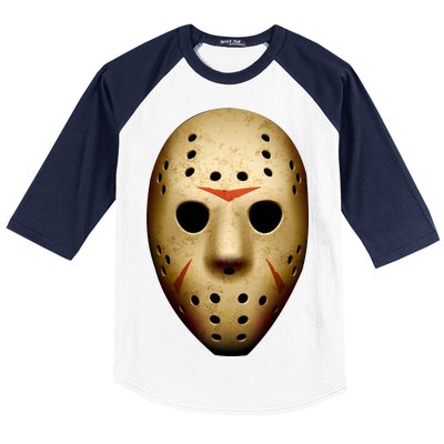 Creepy Goalie Hockey Halloween Mask Baseball Sleeve Shirt