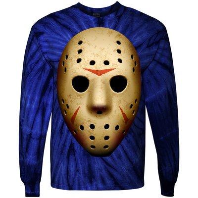 Creepy Goalie Hockey Halloween Mask Tie-Dye Long Sleeve Shirt