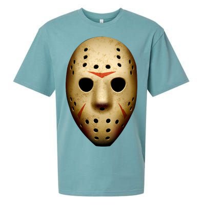 Creepy Goalie Hockey Halloween Mask Sueded Cloud Jersey T-Shirt