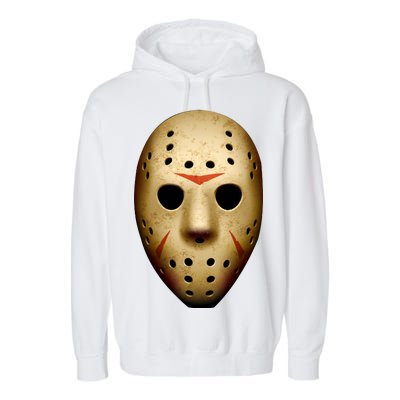 Creepy Goalie Hockey Halloween Mask Garment-Dyed Fleece Hoodie