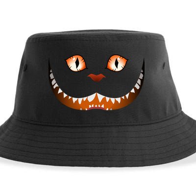 Creepy Halloween Cat Face Sustainable Bucket Hat