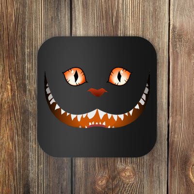 Creepy Halloween Cat Face Coaster