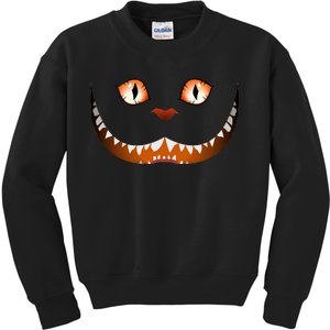 Creepy Halloween Cat Face Kids Sweatshirt