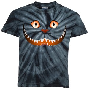 Creepy Halloween Cat Face Kids Tie-Dye T-Shirt