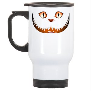 Creepy Halloween Cat Face Stainless Steel Travel Mug