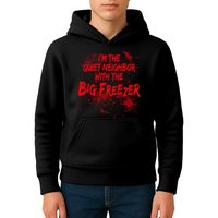 Creepy I'm The Quiet Neighbor With The Big Freezer Kids Hoodie