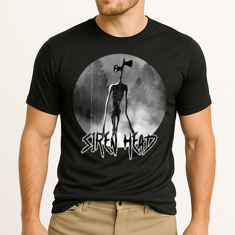 Creepy Siren Head Horror Cooling Performance Crew T-Shirt