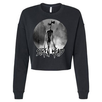 Creepy Siren Head Horror Cropped Pullover Crew