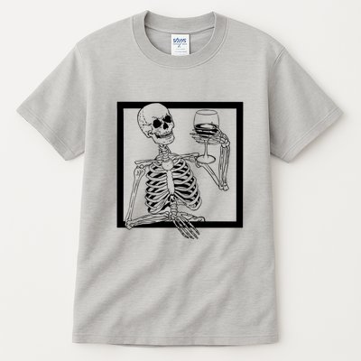 Creepy Skeleton Wine Tall T-Shirt