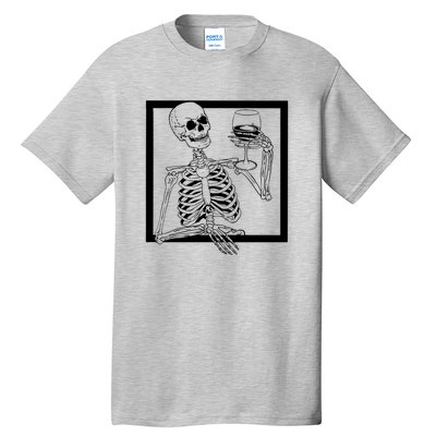 Creepy Skeleton Wine Tall T-Shirt