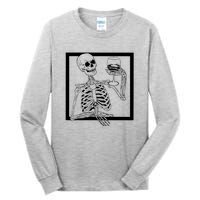 Creepy Skeleton Wine Tall Long Sleeve T-Shirt