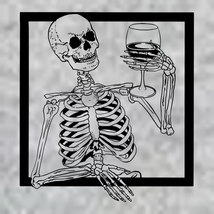 Creepy Skeleton Wine Premium T-Shirt