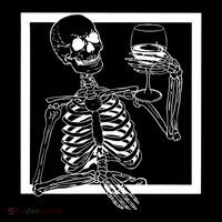 Creepy Skeleton Wine Stripe Pom Pom Beanie