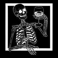 Creepy Skeleton Wine USA-Made Doggie Bandana