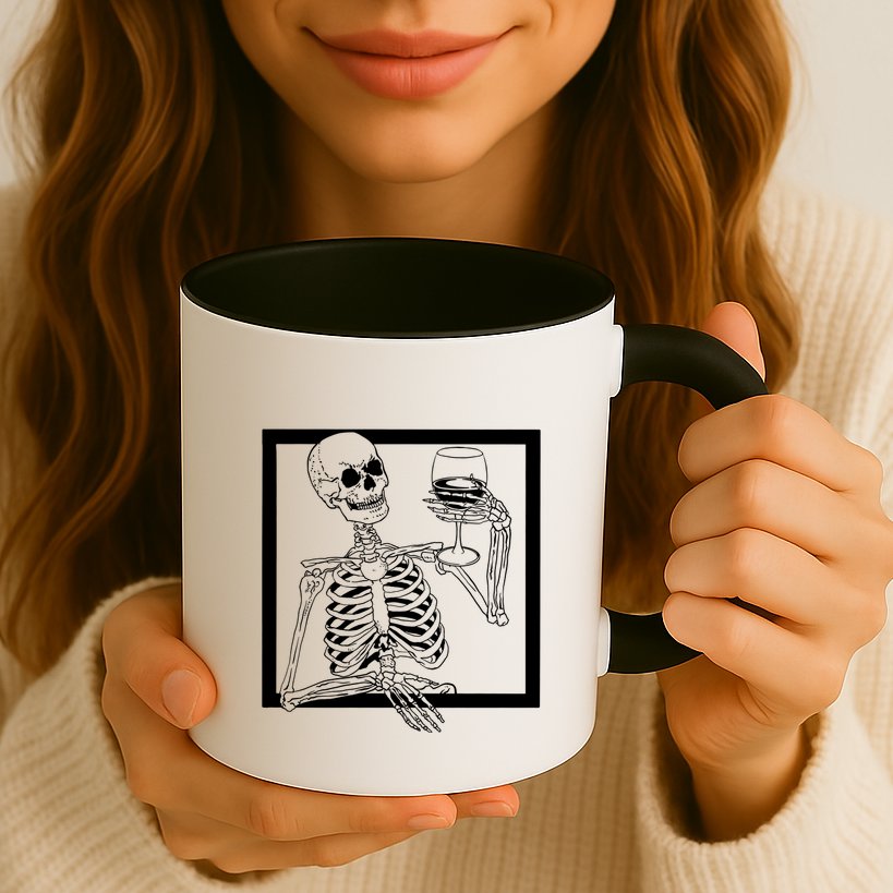 Creepy Skeleton Wine Mug