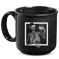 Creepy Skeleton Wine 15oz Campfire Ceramic Mug