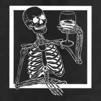 Creepy Skeleton Wine Crop Fleece Hoodie