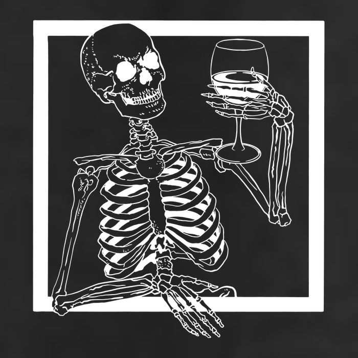 Creepy Skeleton Wine Crop Fleece Hoodie