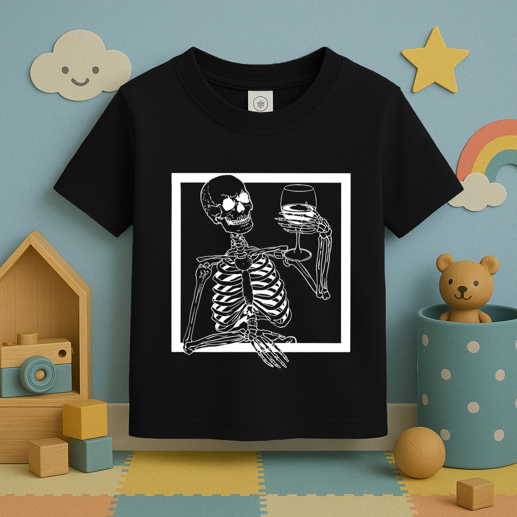 Creepy Skeleton Wine Toddler T-Shirt