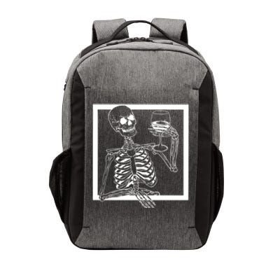 Creepy Skeleton Wine Vector Backpack