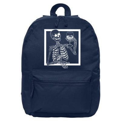 Creepy Skeleton Wine 16 in Basic Backpack