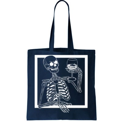 Creepy Skeleton Wine Tote Bag