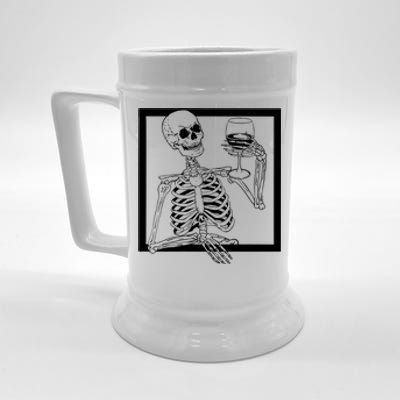 Creepy Skeleton Wine Beer Stein