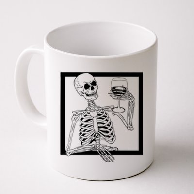 Creepy Skeleton Wine Coffee Mug