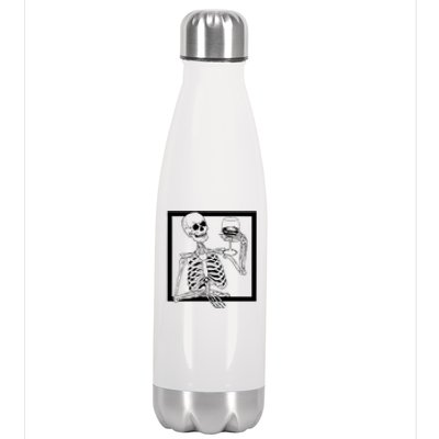 Creepy Skeleton Wine Stainless Steel Insulated Water Bottle