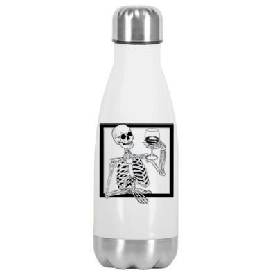 Creepy Skeleton Wine Stainless Steel Insulated Water Bottle