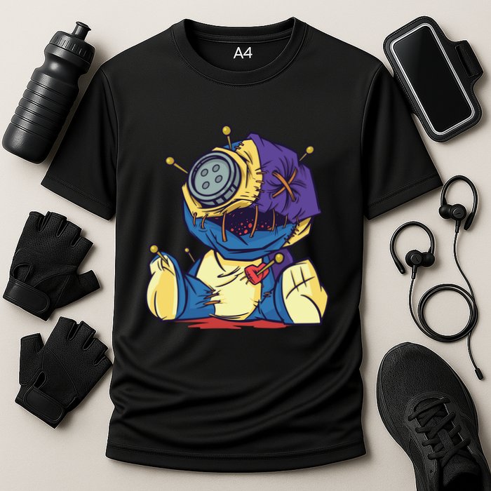 Creepy Voodoo Doll Cooling Performance Crew T-Shirt