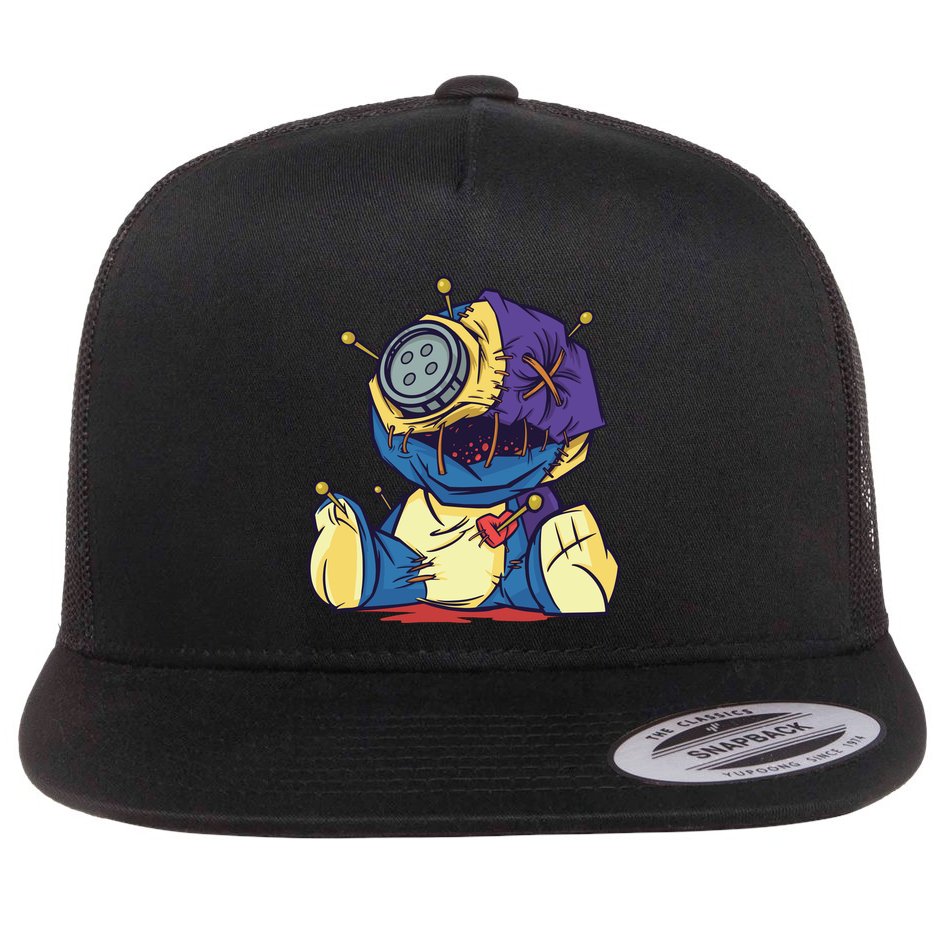 Creepy Voodoo Doll Flat Bill Trucker Hat