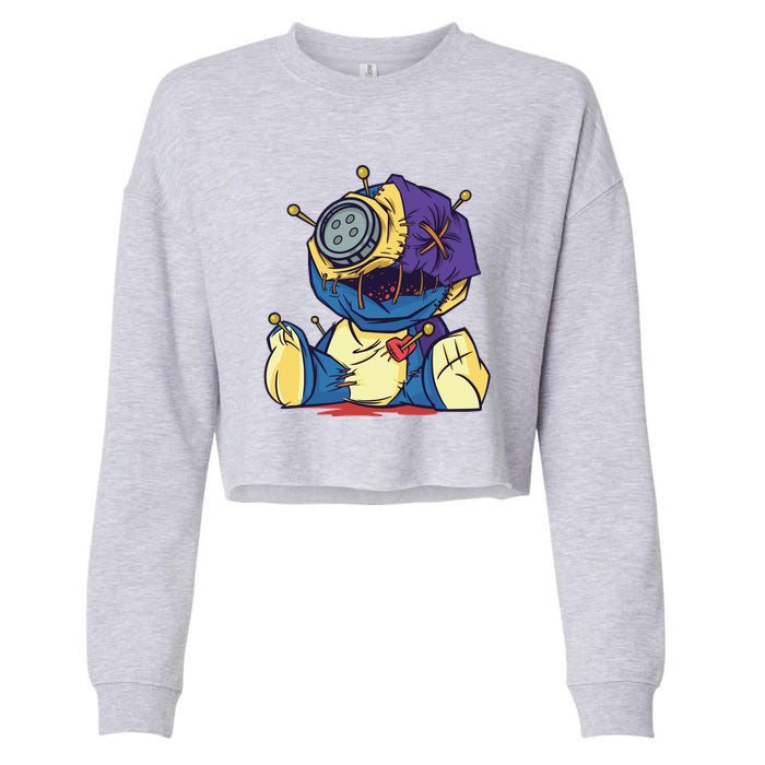 Creepy Voodoo Doll Cropped Pullover Crew