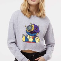 Creepy Voodoo Doll Cropped Pullover Crew