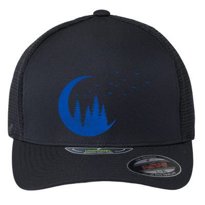 Crescent Moon Flocking Birds Flexfit Unipanel Trucker Cap