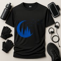 Crescent Moon Flocking Birds Performance Shirt