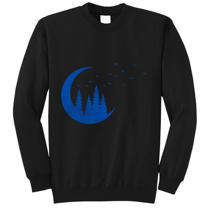 Crescent Moon Flocking Birds Sweatshirt