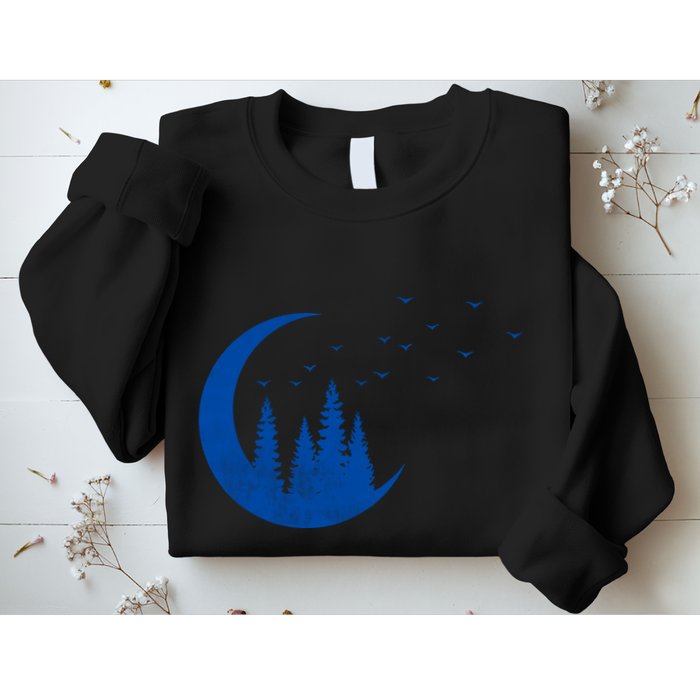 Crescent Moon Flocking Birds Sweatshirt