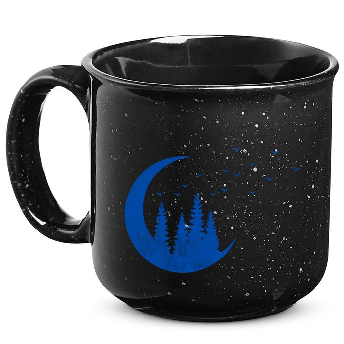 Crescent Moon Flocking Birds 15oz Campfire Ceramic Mug