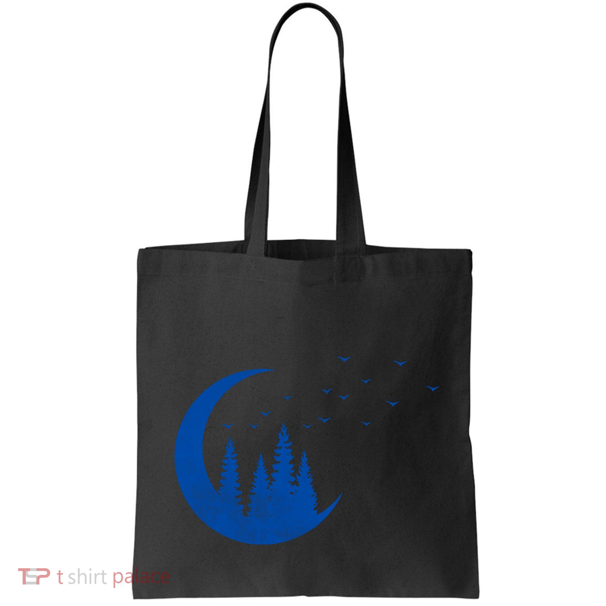 Crescent Moon Flocking Birds Bag