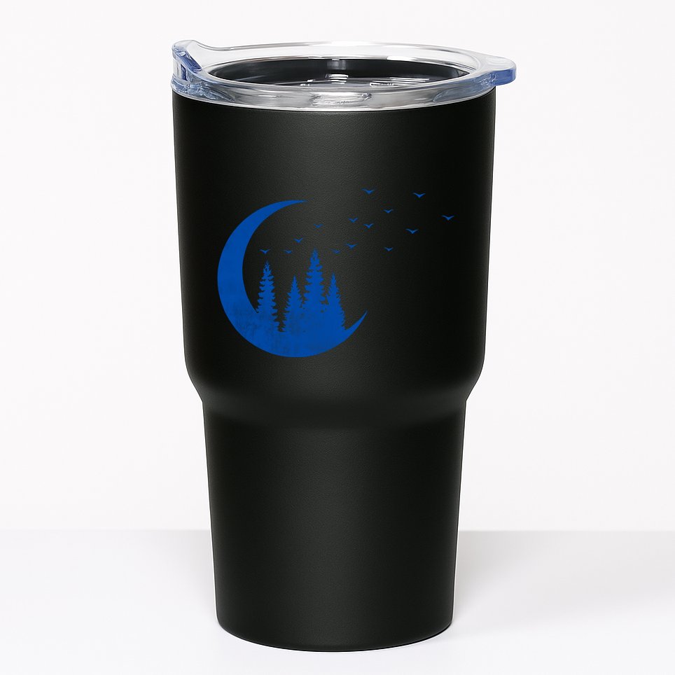 Crescent Moon Flocking Birds Tumbler
